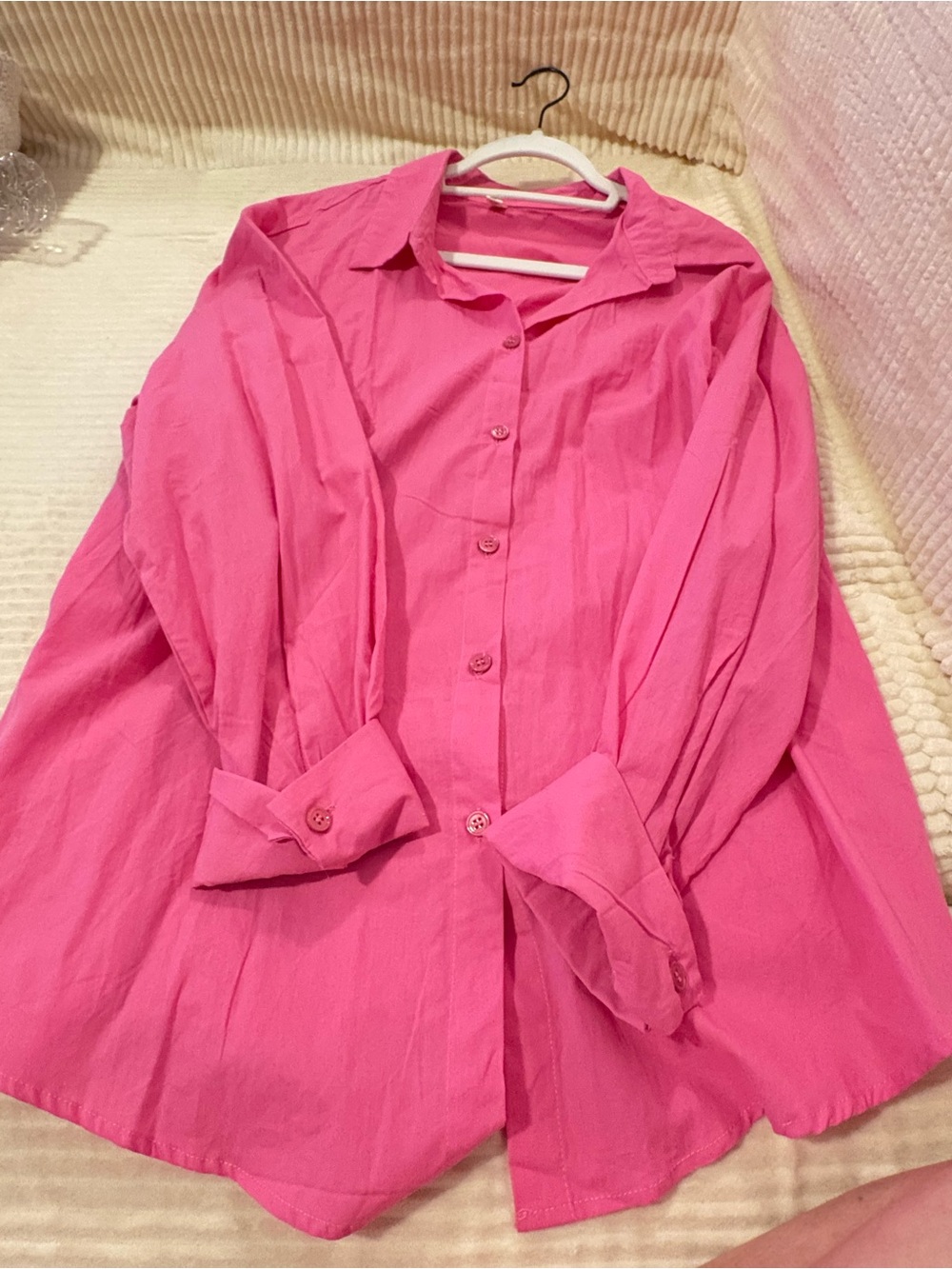 Bright Pink Button-Up Shirt